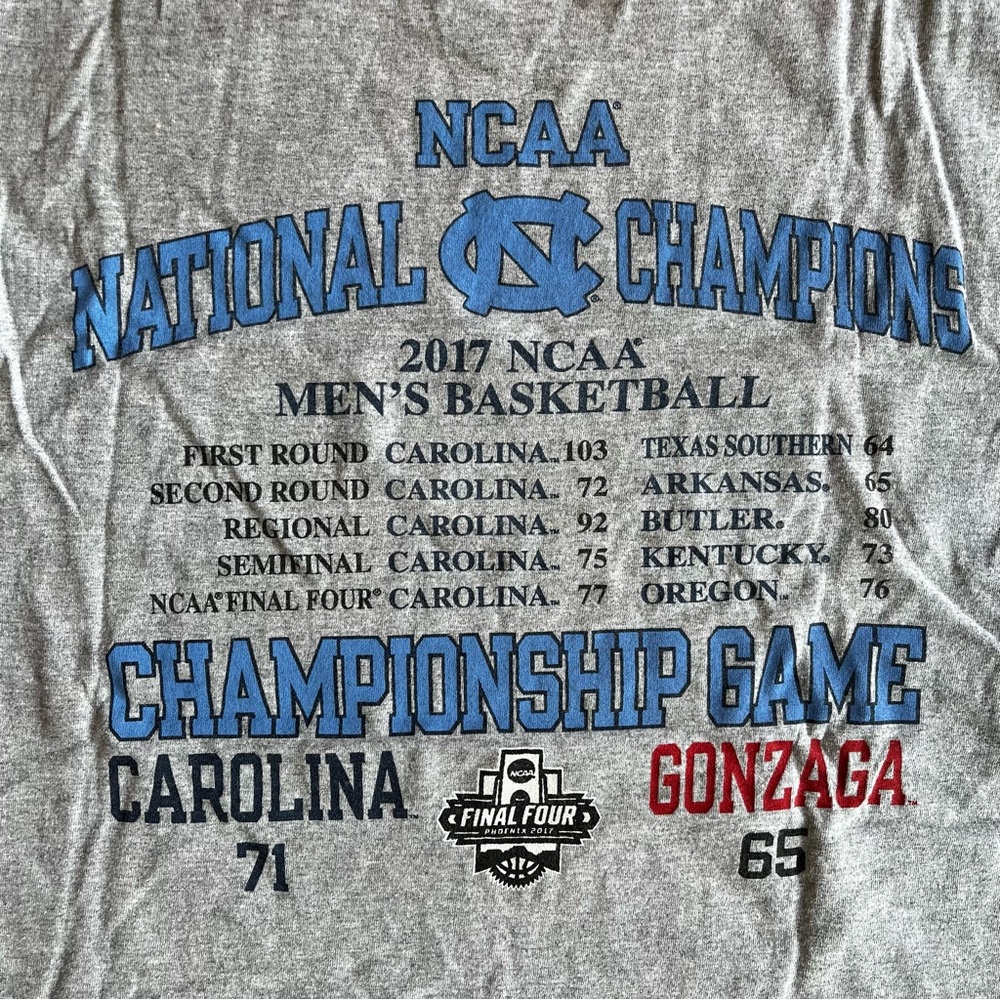 Champion UNC Chapel Hill Tar Heels 2017 National Champions Short Sleeve T-Shirt - Picture 6 of 6